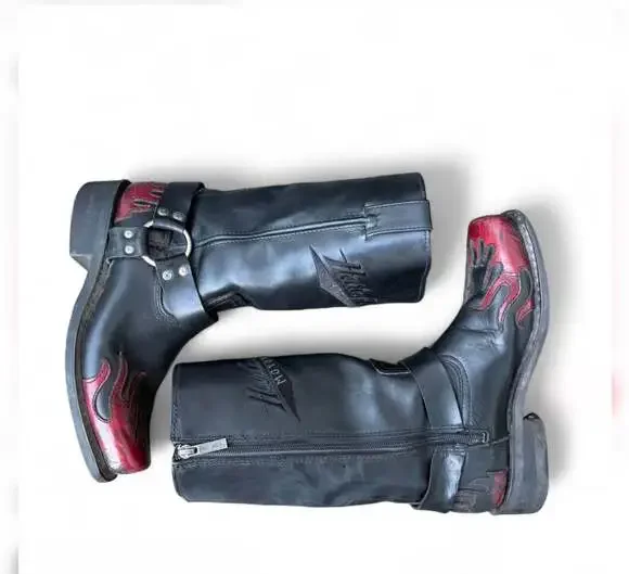 Mens Harley Davidson boots Slayton D93141 leather black oil resisting - Picture 5 of 10